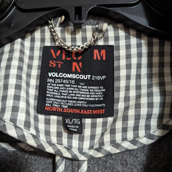 Volcom Scout 216 VP Gray Long Coat - Picture 3 of 8